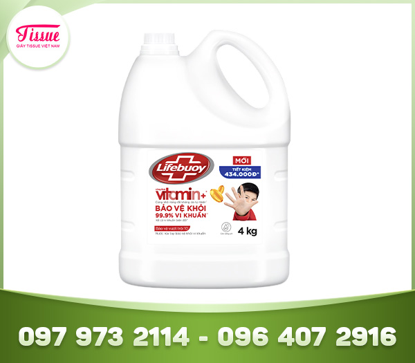Nước rửa tay Lifebuoy Vitamin Plus Bảo Vệ Vượt Trội can 4 kg